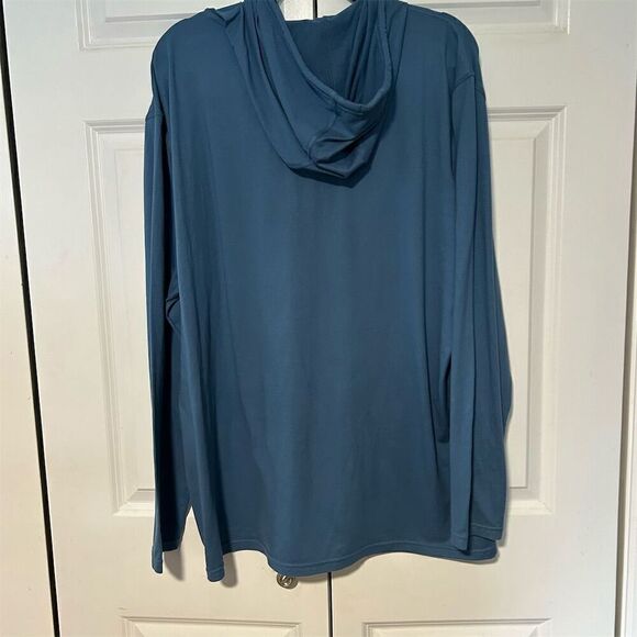 Reel Legends Men's XL Blue Hooded Long Sleeve Pullover with Kangaroo Pocket - Picture 5 of 9
